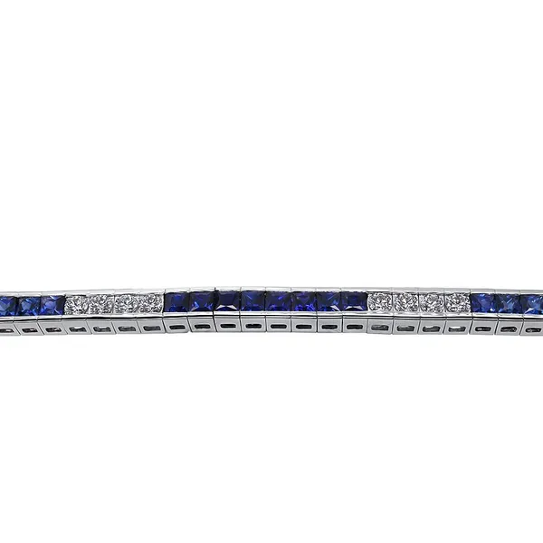 DeScenza Collection Sapphire and Diamond Bracelet Image 2 DeScenza Diamonds Boston, MA