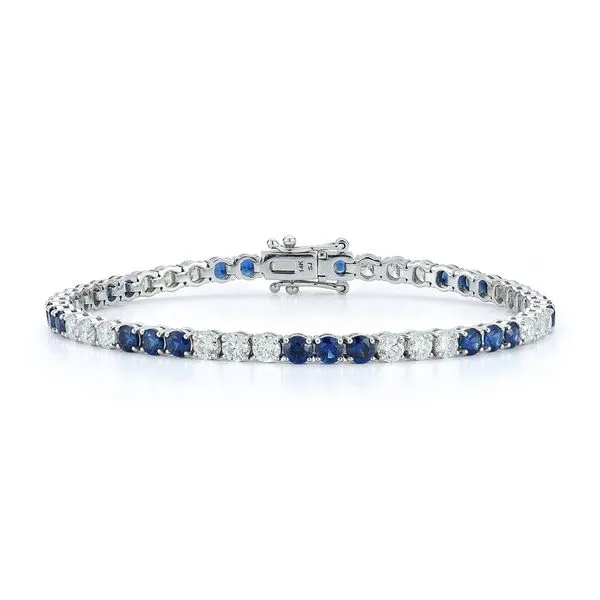 Sofer Sapphire and Diamond Tennis Bracelet DeScenza Diamonds Boston, MA