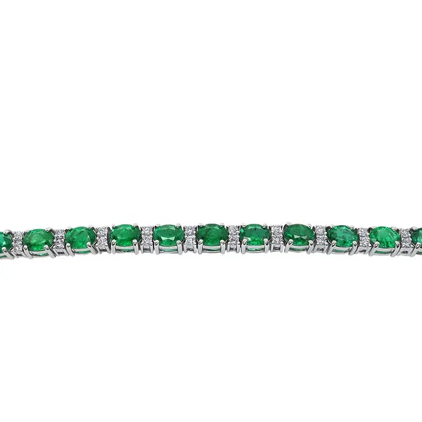 DeScenza Collection Emerald and Diamond Bracelet Image 2 DeScenza Diamonds Boston, MA