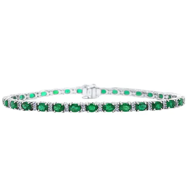 DeScenza Collection Emerald and Diamond Bracelet DeScenza Diamonds Boston, MA