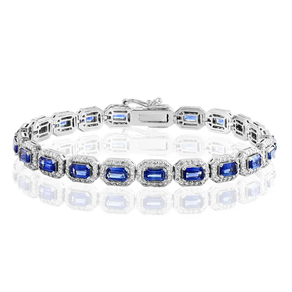 DeScenza Collection Diamond and Sapphire Bracelet DeScenza Diamonds Boston, MA