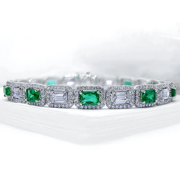 DeScenza Collection Emerald and Diamond Bracelet DeScenza Diamonds Boston, MA