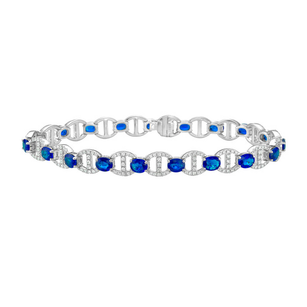 DeScenza Collection Diamond and Sapphire Bracelet DeScenza Diamonds Boston, MA