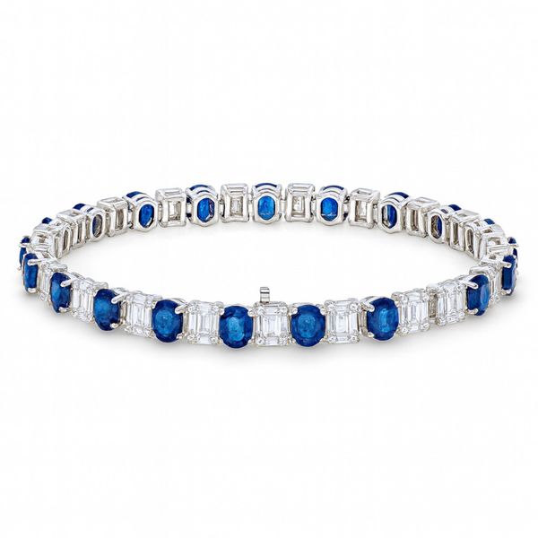 DeScenza Collection Diamond and Sapphire Bracelet DeScenza Diamonds Boston, MA