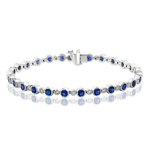 DeScenza Collection Diamond and Sapphire Bracelet DeScenza Diamonds Boston, MA