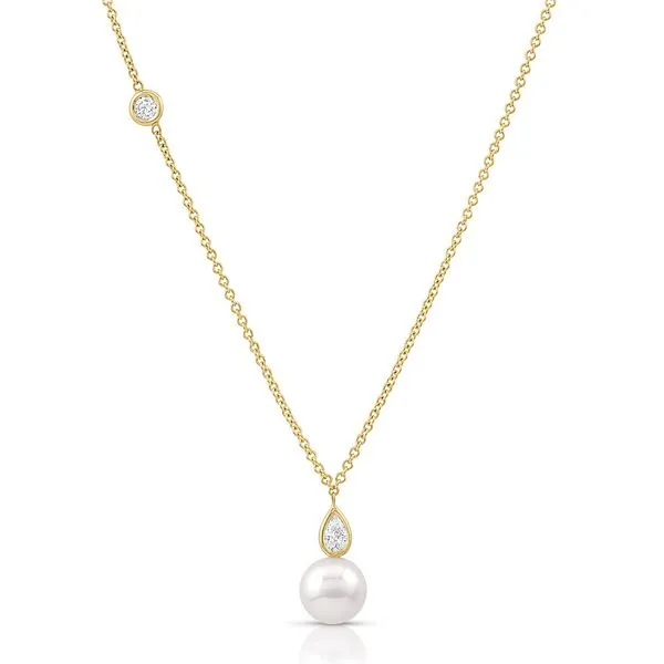 Baggins Pearl and Diamond Necklace DeScenza Diamonds Boston, MA