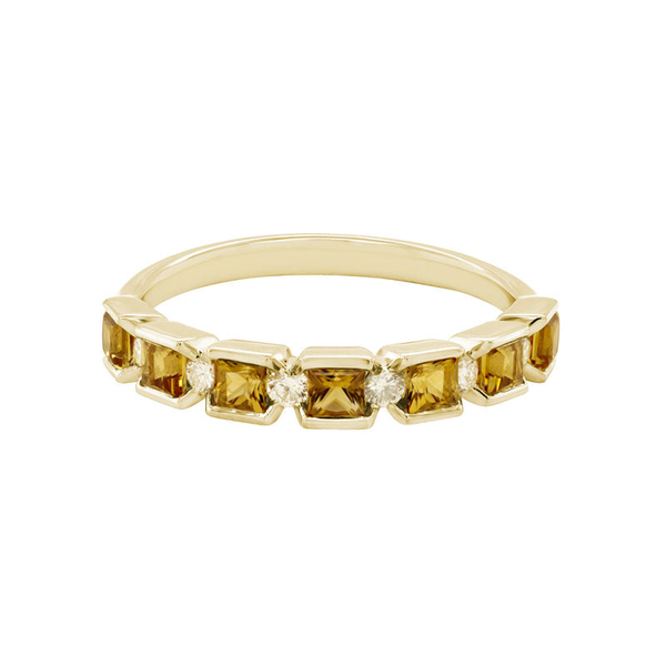 DeScenza Collection Diamond and Citrine Stack Band DeScenza Diamonds Boston, MA