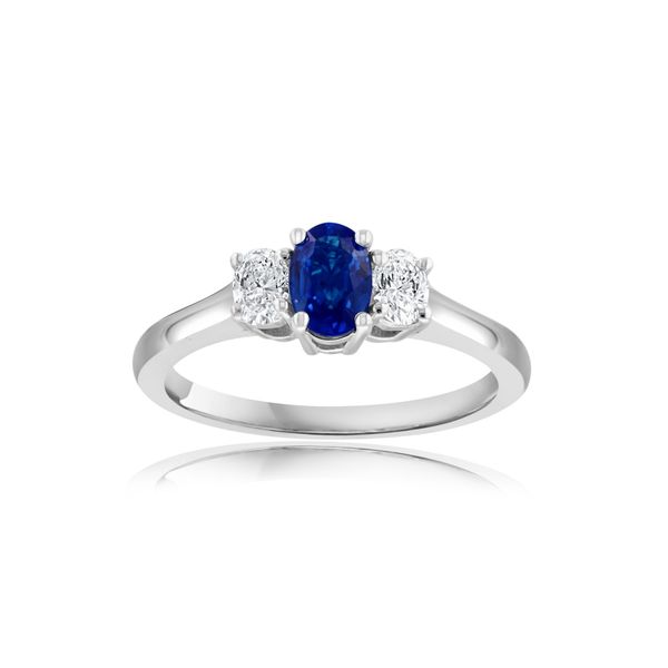 DeScenza Collection Diamond and Sapphire Ring DeScenza Diamonds Boston, MA