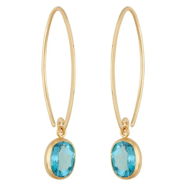 DeScenza Collection Blue Topaz Dangle Earrings DeScenza Diamonds Boston, MA