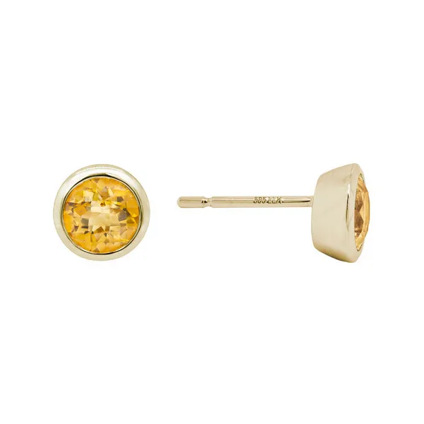 DeScenza Collection Citrine Bezel Earrings DeScenza Diamonds Boston, MA