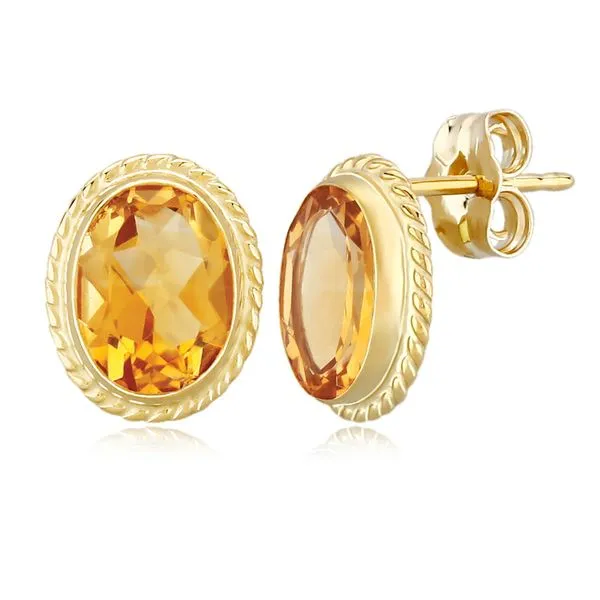 Gold Citrine Earring DeScenza Diamonds Boston, MA