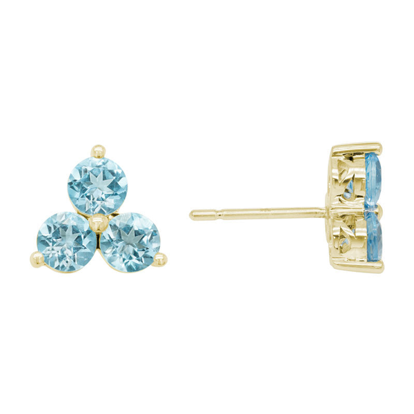 DeScenza Collection Blue Topaz Flower Earrings DeScenza Diamonds Boston, MA