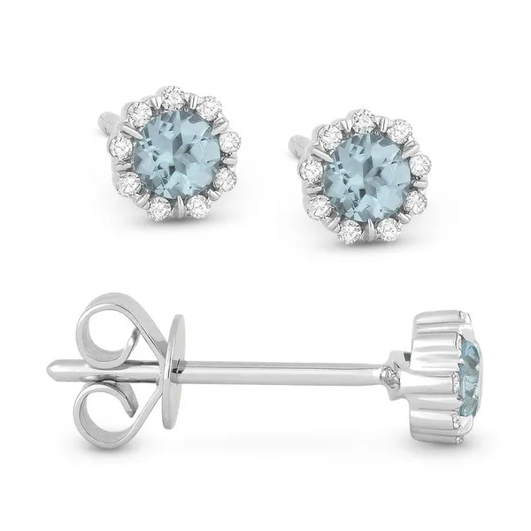 DeScenza Collection Aquamarine and Diamond Earrings DeScenza Diamonds Boston, MA