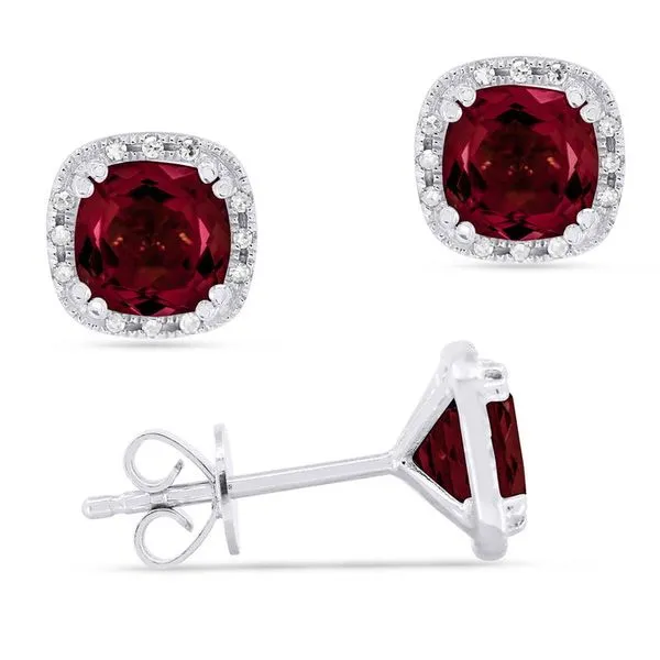 DeScenza Collection Garnet and Diamond Earrings DeScenza Diamonds Boston, MA