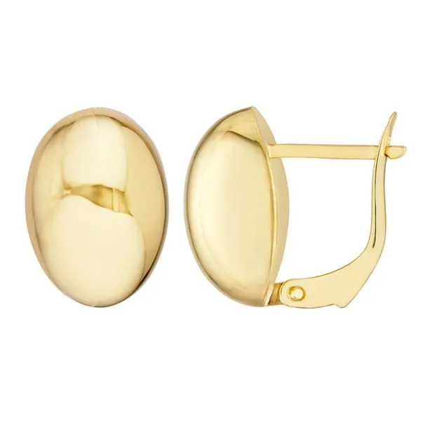 Yellow Gold Button Earrings DeScenza Diamonds Boston, MA