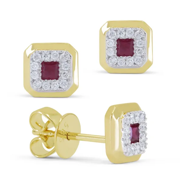 DeScenza Collection Diamond and Ruby Earrings DeScenza Diamonds Boston, MA