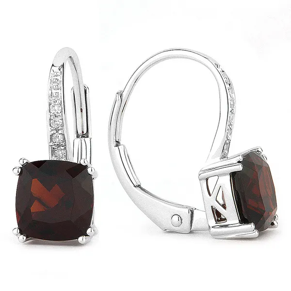 DeScenza Collection Garnet and Diamond Earrings DeScenza Diamonds Boston, MA