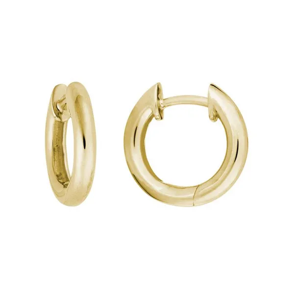 Yellow Gold Hoop Earring DeScenza Diamonds Boston, MA