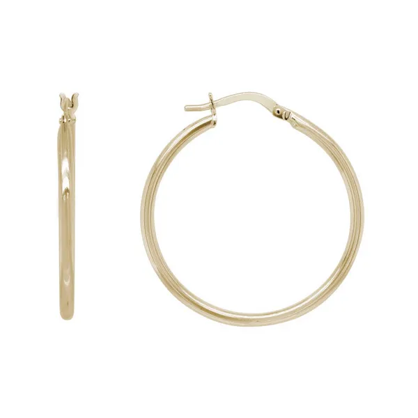 Yellow Gold Hoop Earring DeScenza Diamonds Boston, MA