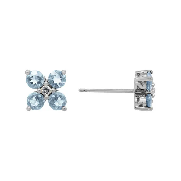 DeScenza Collection Blue Topaz and Diamond Earrings DeScenza Diamonds Boston, MA