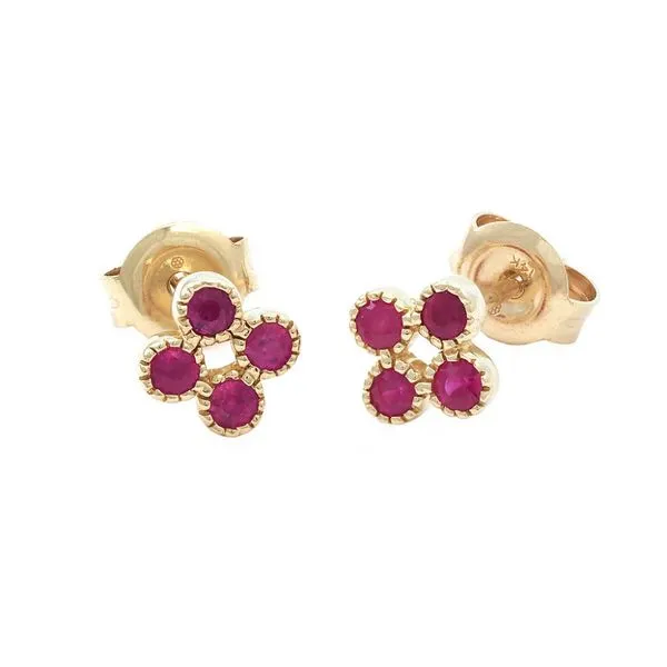 DeScenza Collection Ruby Clover Earrings DeScenza Diamonds Boston, MA