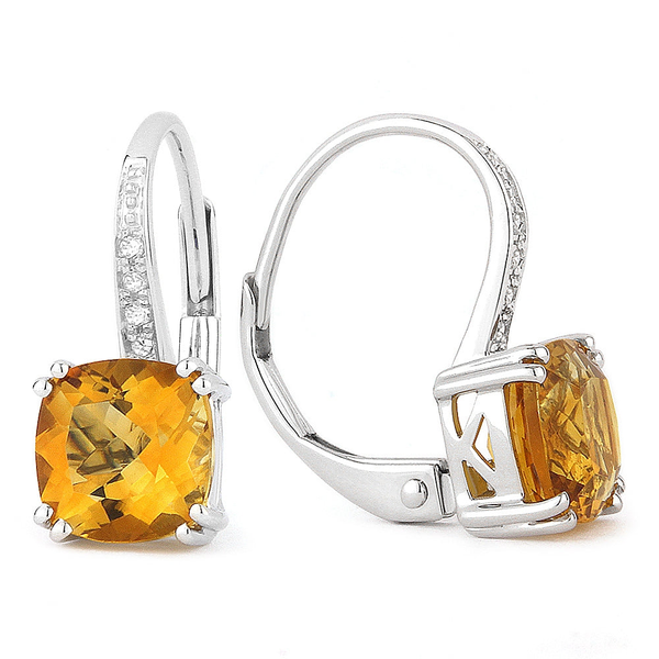 DeScenza Collection Diamond and Citrine Earrings DeScenza Diamonds Boston, MA