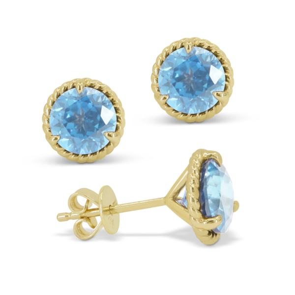 DeScenza Collection Blue Topaz Earrings DeScenza Diamonds Boston, MA