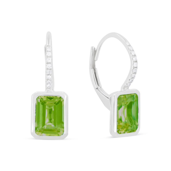 DeScenza Collection Diamond and Peridot Earrings DeScenza Diamonds Boston, MA