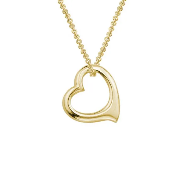 Gold Open Heart Pendant DeScenza Diamonds Boston, MA