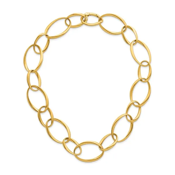 Polished Oval Link Necklace DeScenza Diamonds Boston, MA