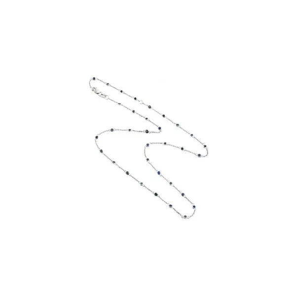 DeScenza Collection Sapphire Bezel Necklace 0014312000180 DeScenza