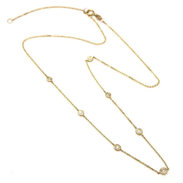 Yellow Gold Diamond Necklace DeScenza Diamonds Boston, MA