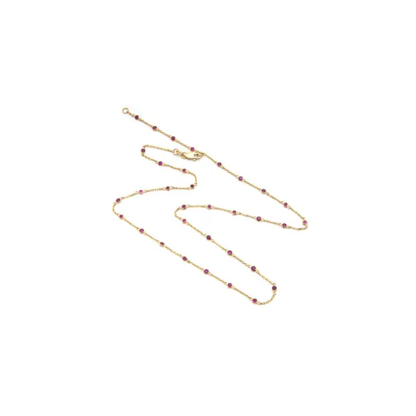 DeScenza Collection Ruby Bezel Necklace DeScenza Diamonds Boston, MA