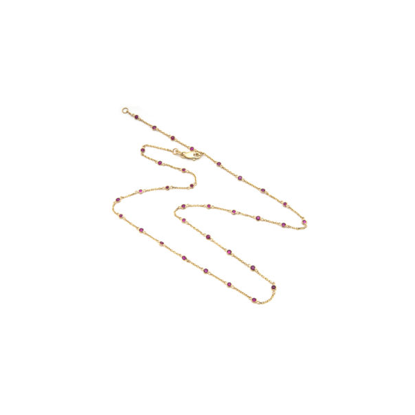 DeScenza Collection Ruby Bezel Necklace DeScenza Diamonds Boston, MA