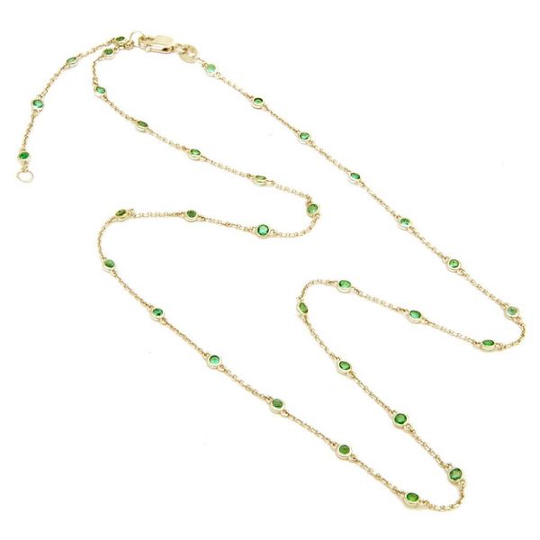 DeScenza Collection Emerald Bezel Necklace DeScenza Diamonds Boston, MA