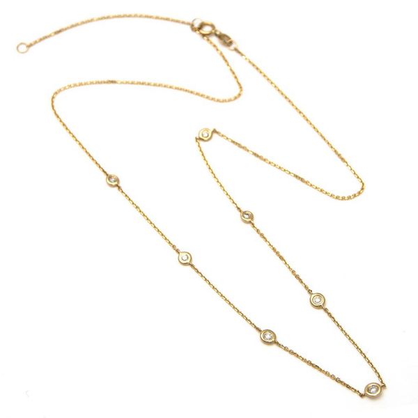 DeScenza Collection Diamond Bezel Necklace DeScenza Diamonds Boston, MA