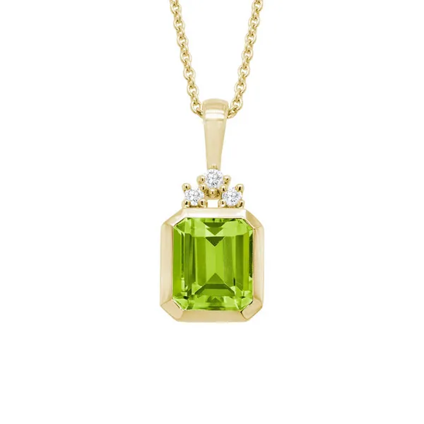DeScenza Collection Peridot and Diamond Necklace DeScenza Diamonds Boston, MA