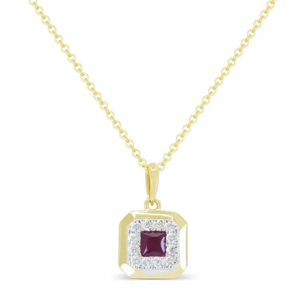 Yellow Gold Ruby Pendant DeScenza Diamonds Boston, MA