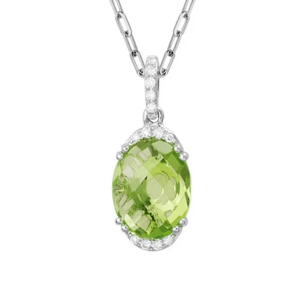 DeScenza Collection Peridot and Diamond Necklace DeScenza Diamonds Boston, MA