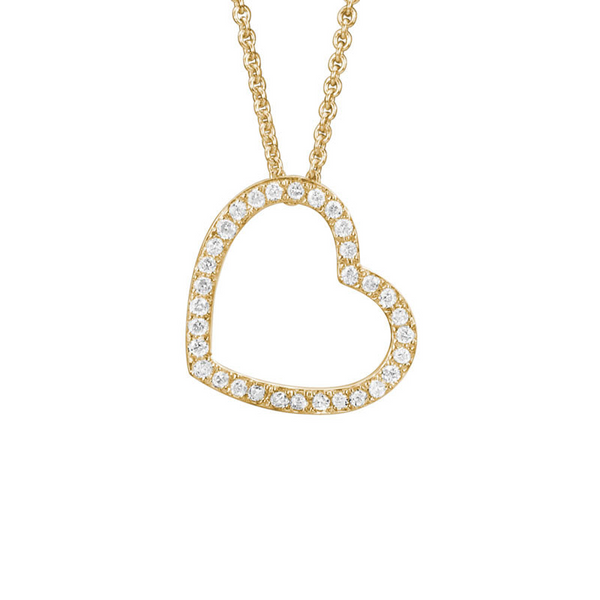 DeScenza Collection Open Heart Diamond Necklace DeScenza Diamonds Boston, MA