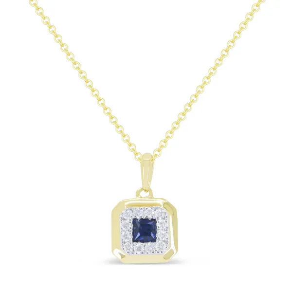 DeScenza Collection Diamond and Sapphire Necklace DeScenza Diamonds Boston, MA