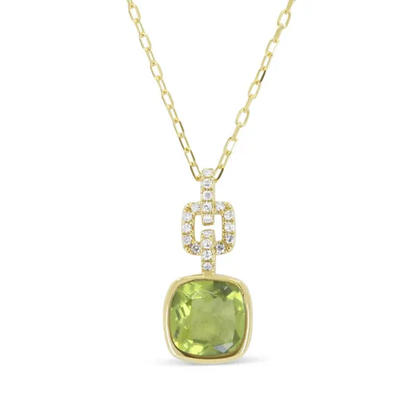 Yellow Gold Peridot Pendant DeScenza Diamonds Boston, MA
