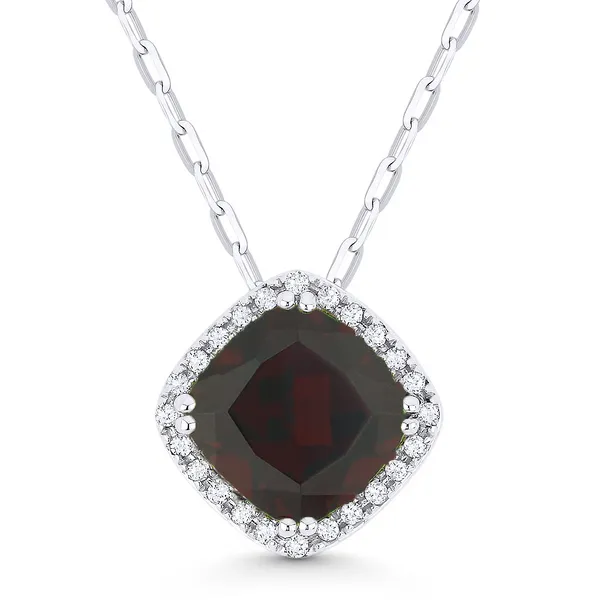 DeScenza Collection Diamond and  Garnet Pendant DeScenza Diamonds Boston, MA