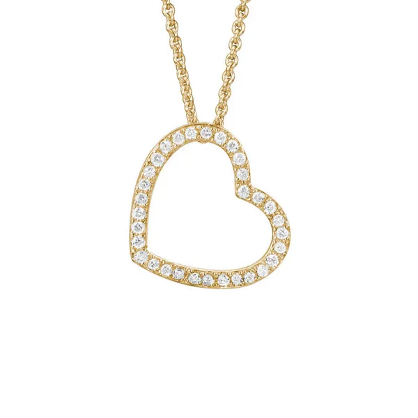 DeScenza Collection Open Heart Diamond Heart Pendant DeScenza Diamonds Boston, MA