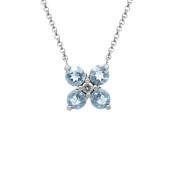 DeScenza Collection Blue Topaz and Diamond Necklace DeScenza Diamonds Boston, MA