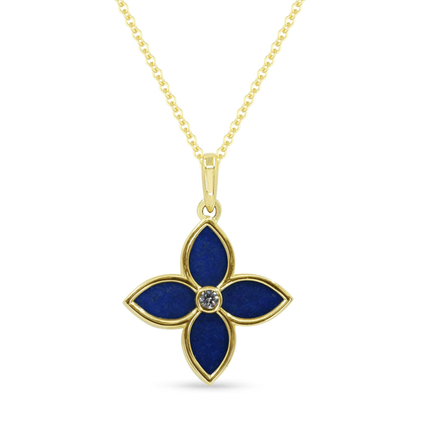 DeScenza Collection Diamond and Lapis Necklace DeScenza Diamonds Boston, MA