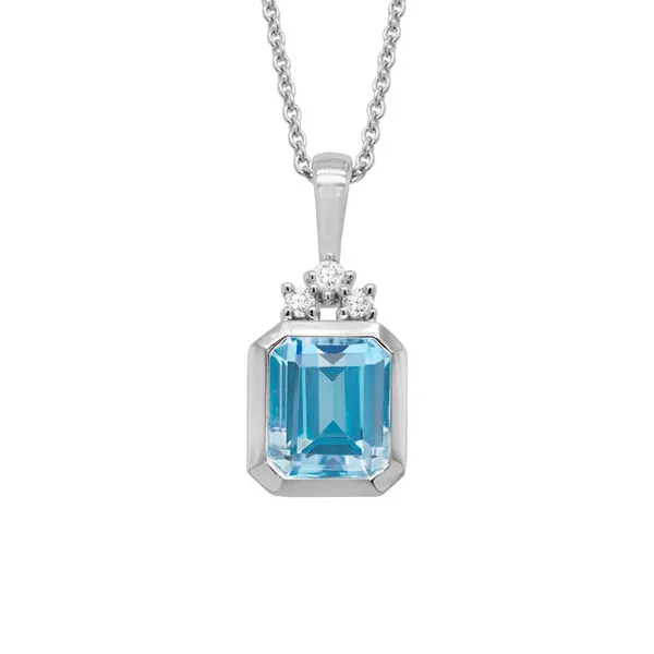 DeScenza Collection Blue Topaz and Diamond Necklace DeScenza Diamonds Boston, MA