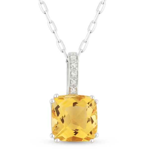 DeScenza Collection Diamond and Citrine Necklace DeScenza Diamonds Boston, MA