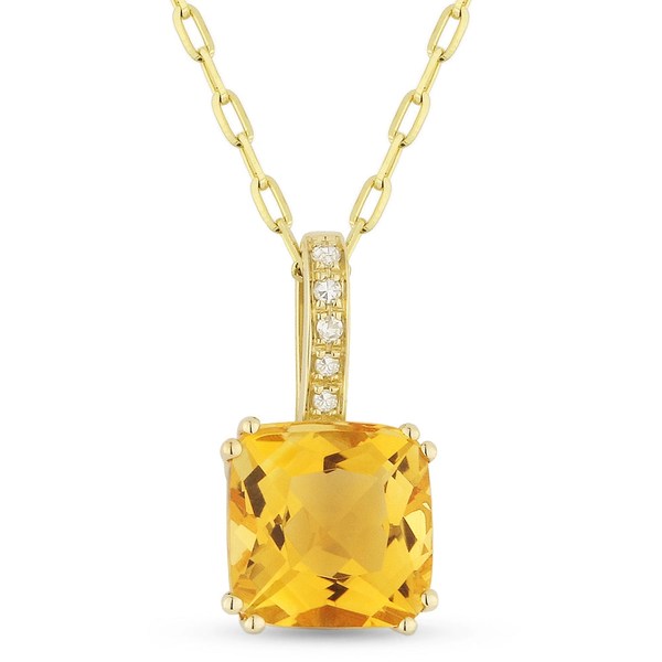 DeScenza Collection Diamond and Citrine Necklace DeScenza Diamonds Boston, MA