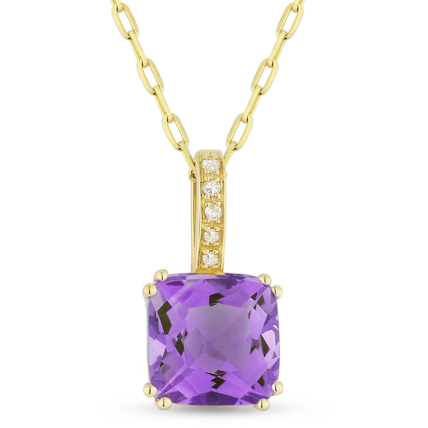 DeScenza Collection Diamond and Amethyst Necklace DeScenza Diamonds Boston, MA